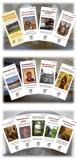 die &Uuml;bersicht &uuml;ber unsere Kurse und Seminare im Jahr 2022 und 2023 bei uns im Kloster St. Marienthal