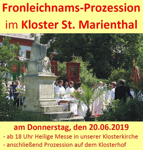 Heilige Messe und Fronleichnams-Prozession bei uns im Kloster St. Marienthal