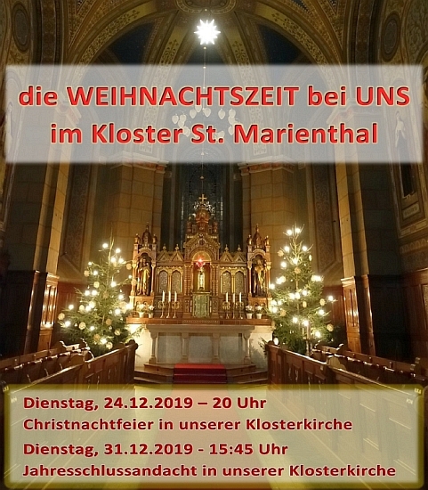die Weihnachtszeit 2019 bei uns im Kloster St. Marienthal