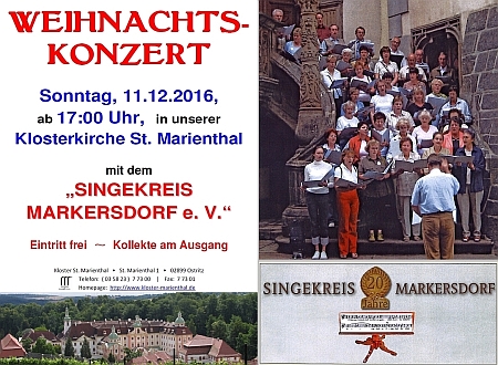 das Weihnachtskonzert am 3. Advent mit dem Singekreis Markersdorf im Kloster St. Marienthal