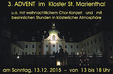 unsere Einladung zum 3. Advent im Kloster St. Marienthal