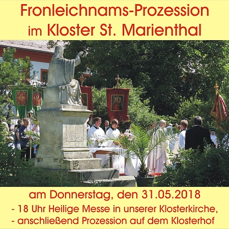 Heilige Messe und Fronleichnams-Prozession bei uns im Kloster St. Marienthal