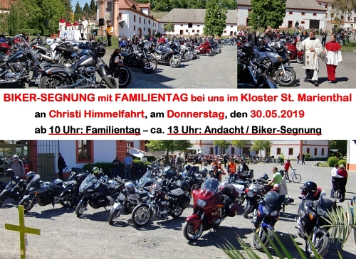 der Familientag mit Bikersegnung am 30. Mai 2019 bei uns im Kloster St. Marienthal