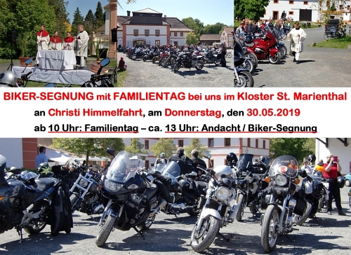 der Familientag mit Bikersegnung am 30. Mai 2019 bei uns im Kloster St. Marienthal