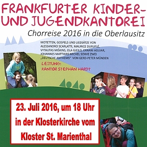 CHOR-KONZERT der Frankfurter Kinder- und Jugendkantorei im Kloster St. Marienthal