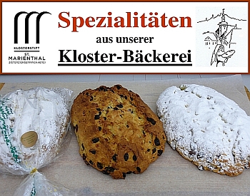 Spezialitäten aus unerer Klosterbäckerei - die Stollen-Saison 2016 hat begonnen