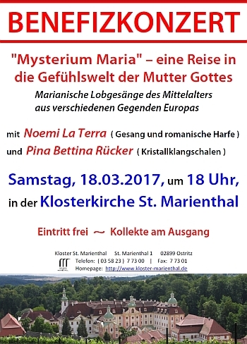 BENEFIZKONZERT ''Mysterium Maria'' in unserer Klosterkirche mit Noemi La Terra und Pina Bettina Rücker