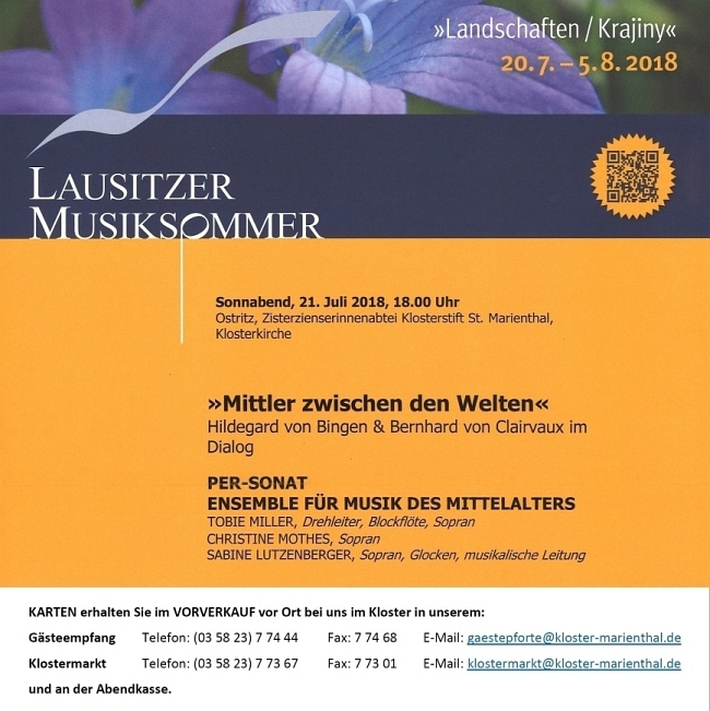 Lausitzer Musiksommer 2018 in Kloster St. Marienthal - Konzert: Mittler zwischen den Welten