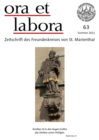 das neue Mitteilungsheft ''ora et labora - Sommer 2021'' vom Freundeskreis der Abtei St. Marienthal e.V. als kostenfreie PDF-Datei