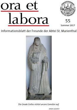 das neue Mitteilungsheft ''ora et labora - Sommer 2017'' vom Freundeskreis der Abtei St. Marienthal e.V. als kostenfreie PDF-Datei