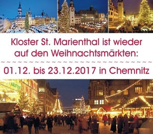 Kloster St. Marienthal ist auf dem Weihnachtsmarkt in Chemnitz - vom 01. Dezember bis 23. Dezember 2017