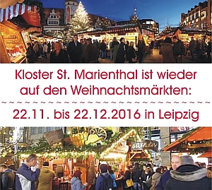 Kloster St. Marienthal ist auf dem Weihnachtsmärkt in Leipzig - vom 22. November bis 22. Dezember 2016