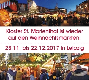 Kloster St. Marienthal ist auf dem Weihnachtsmarkt in Leipzig - vom 28. November bis 22. Dezember 2017