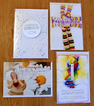 Glückwunschkarten zur Kommunion aus unserem Klostermarkt St. Marienthal