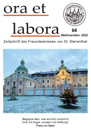 das neue Mitteilungsheft ''ora et labora - Weihnachten 2022'' vom Freundeskreis der Abtei St. Marienthal e.V. als kostenfreie PDF-Datei