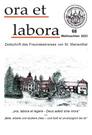 das neue Mitteilungsheft ''ora et labora - Weihnachten 2023'' vom Freundeskreis der Abtei St. Marienthal e.V. als kostenfreie PDF-Datei